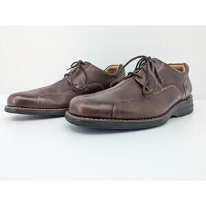 EUC Johnston & Murphy Brown Leather Oxfords Sheep Skin Shuler Shoes